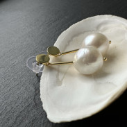 Earrings Natural pearls in silver with gold plating